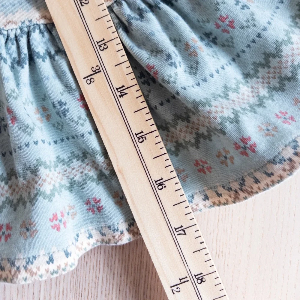 Ralph Lauren Fair Isle Dress Green Shawl Collar Ruffle Toddler Baby 18 Months